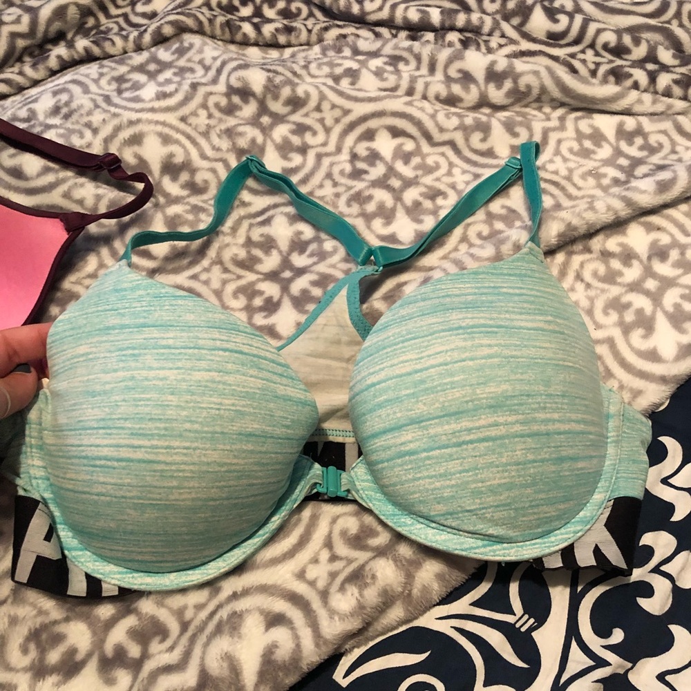 VS pink push up racer back bra